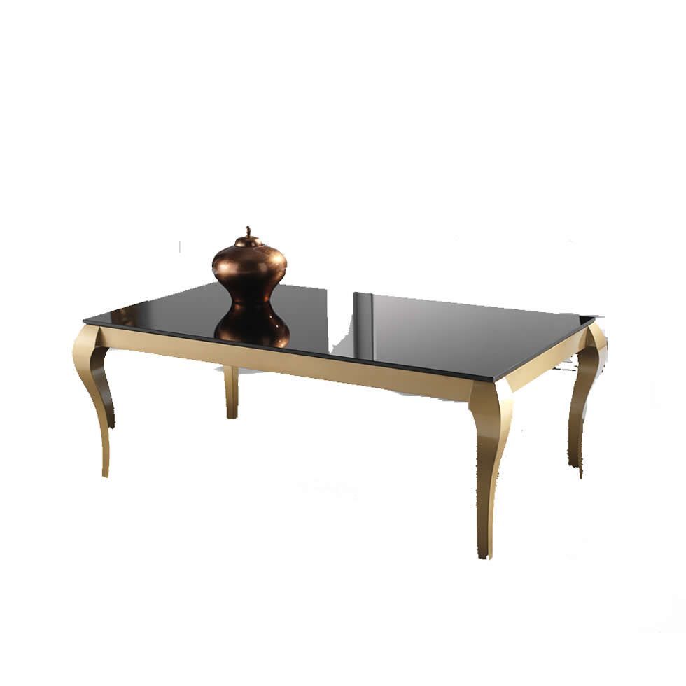 Mesa Centro rectangular fija DIVANI GLASS moderna con tapa de cristal Mesa DIVANI GLASS fija tapa cristal centro laca