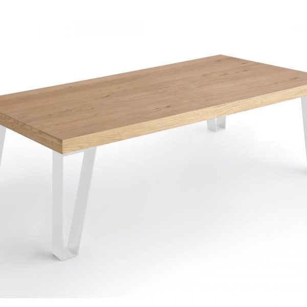 mesa centro rectangular moderna gio chapa natural acero lacado, estilo industrial fija
