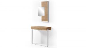 conjunto recibidor moderno kyo chapa natural acero colgar cajon entreda