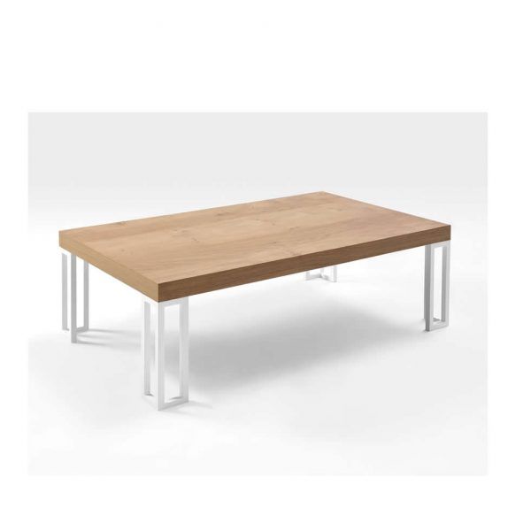 Mesa Rectangular moderna KOSMO fija rectangular chapa natural acero