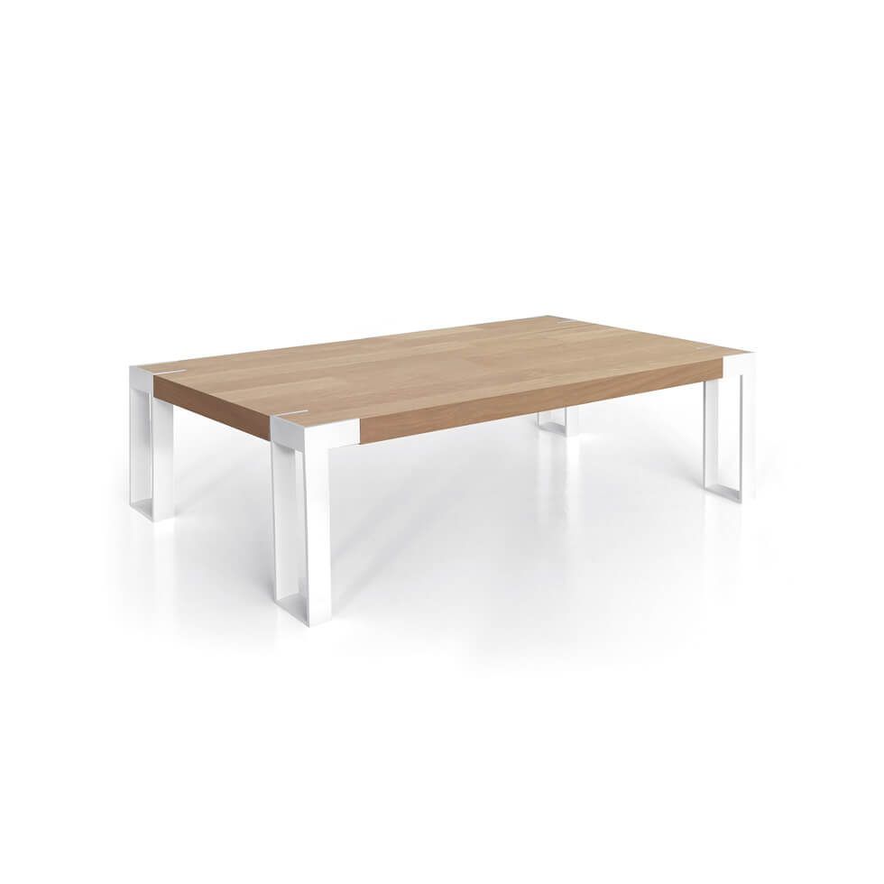 Mesa de Centro Rectangular fija PAIR en chapa natural y acero lacado Mesa de Centro Rectangular PAIR