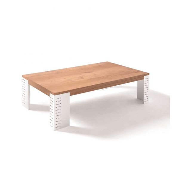 Mesa de Centro fija moderna GLISS rectangular chapa natural acero