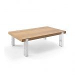 Mesa de Centro NOMOS fija rectangular chapa naturall acero