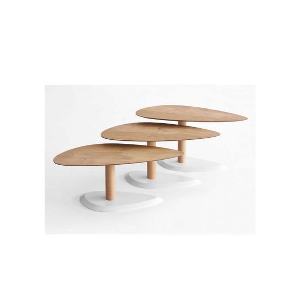 Mesa de Centro DUNA moderna conjunto fija chapa natural
