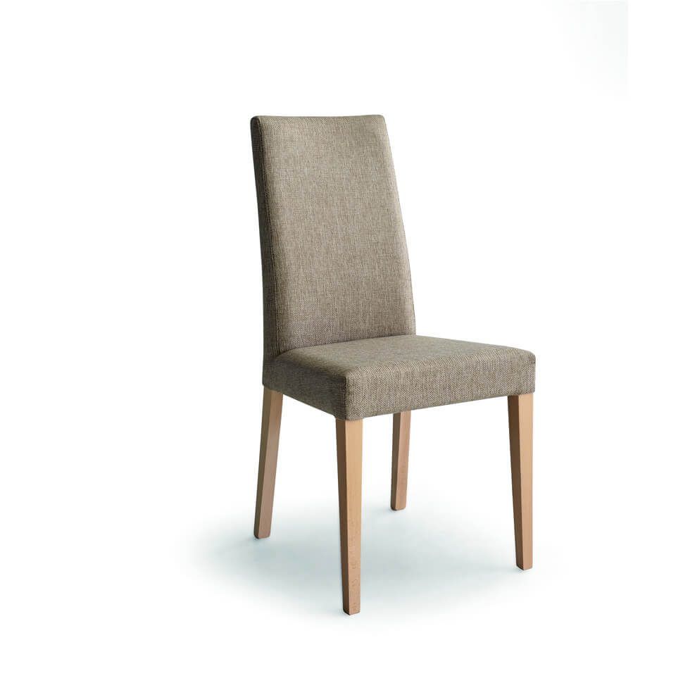 Silla tapizada CROSS moderna haya maciza tapizada