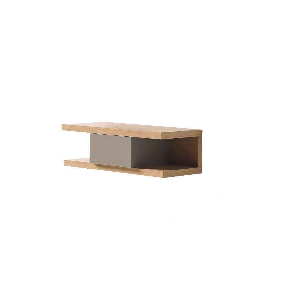 Módulo para colgar moderno Top en laca y chapa natural Módulo TOP de colgar con cajón laca chapa natural moderno