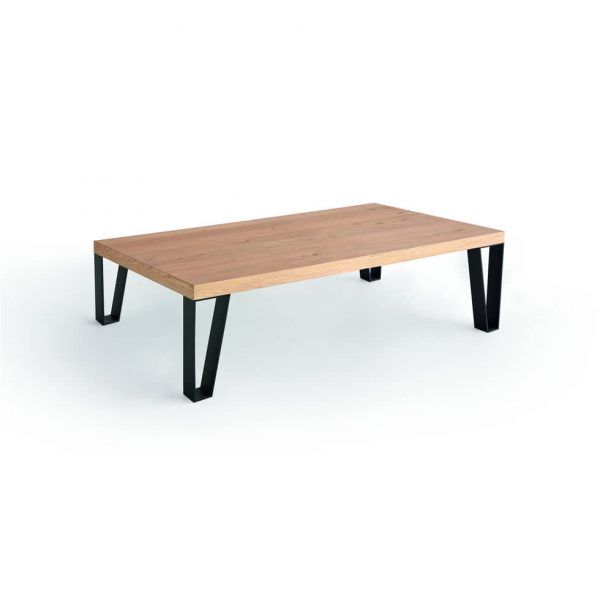 Mesa de Centro rectangular GIO Fija moderna chapa natural acero