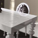 Detalle tapa mesa Extensible CALIPSO WOOD comedor laca