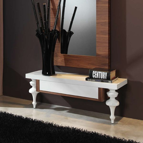 Conjunto Recibidor CALIPSO WOOD moderno colgar chapa natural laca