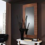 Conjunto Recibidor moderno CALIPSO WOOD espejo chapa natural nogal