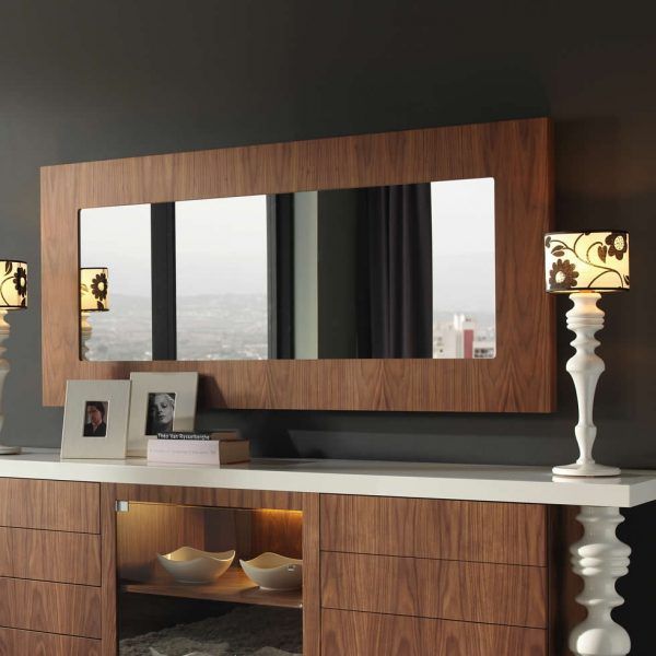 Espejo moderno CALIPSO WOOD aparador o entrada nogal
