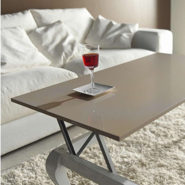 Detalle elevablel mesa de Centro Elevable STATUS moderna rectangular