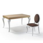 mesa comedor rectangular extensible status moderna patas haya tapa chapa natural