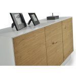aparador moderno rubi laca chapa natural comedor salon push puertas