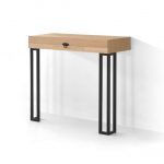 Consola moderna Kosmo colgar chapa natural patas acero