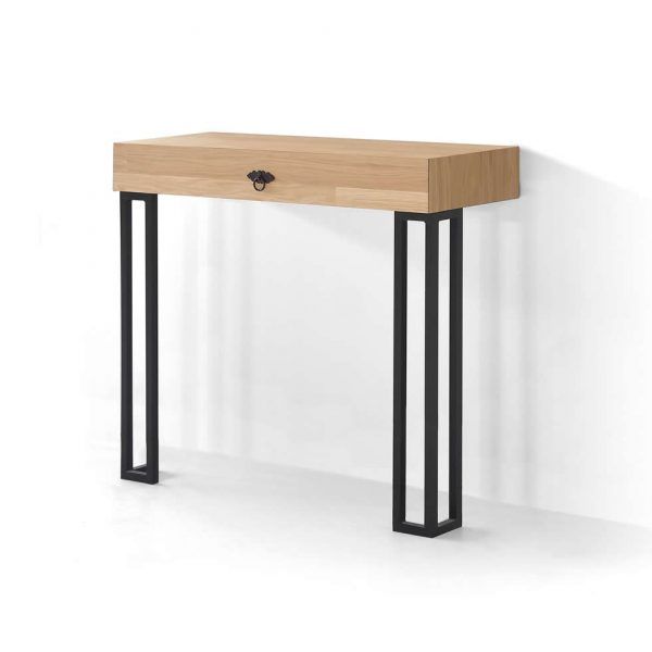 Consola moderna Kosmo colgar chapa natural patas acero