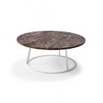 Mesa centro moderna redonda tapa marmol NUUR acero laca