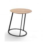 Mesa Rincón Velador NUUR redonda esctructura acero inclinada tapa chapa natural