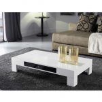 Mesa de Centro moderna NELLY rectangular cajon lateral laca