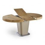 Detalle extensible mesa comedor redonda Savona moderna