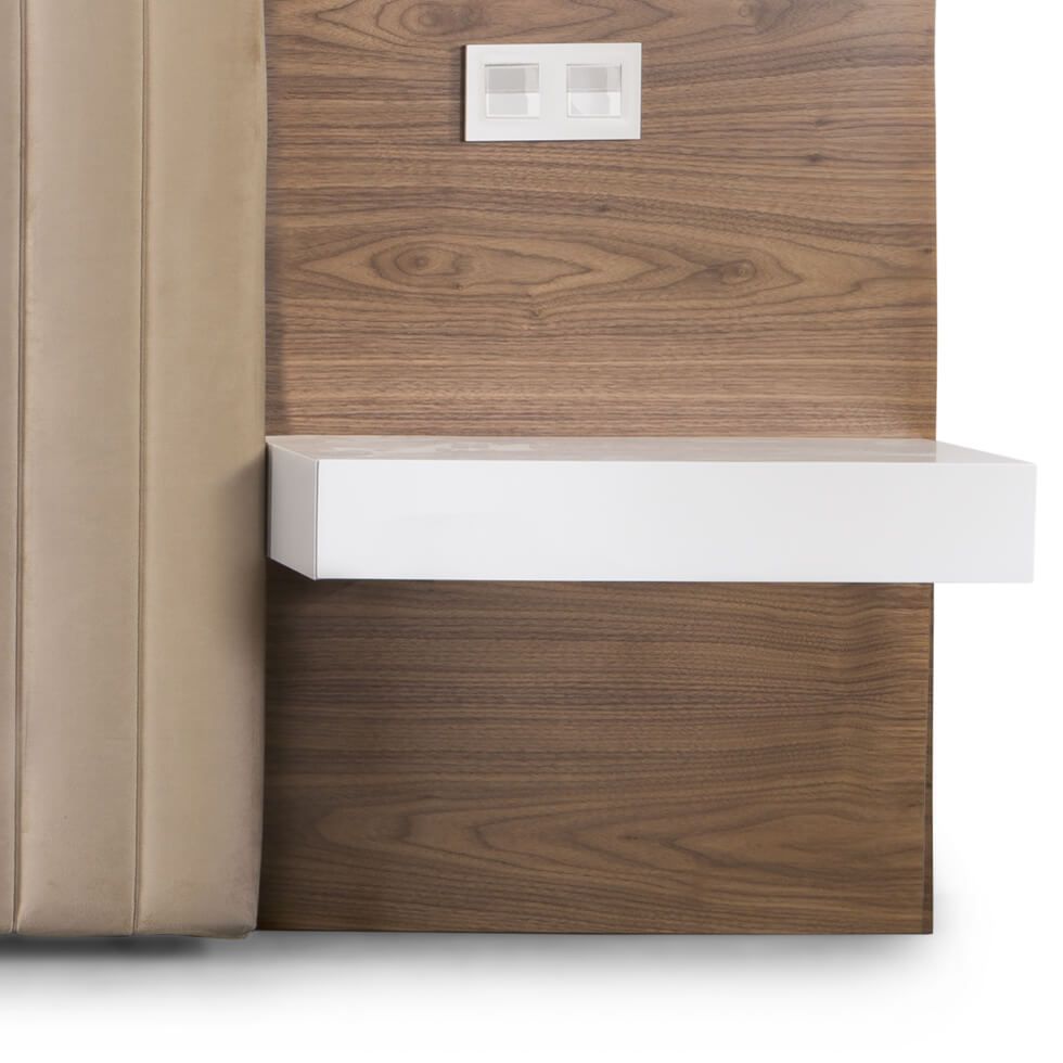 Mesita de noche flotante dormitorio moderno TERRA con cajón lacado Mesita noche flotante TERRA dormitorio moderno matrimonio o juvenil