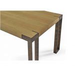 detalle mesa comedor fija o extensible rectangular pair patas acero