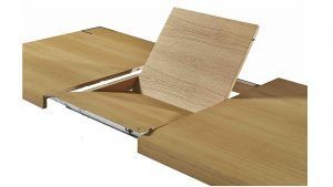 Mesa de Comedor Rectangular NOMOS en chapa natural y acero lacado