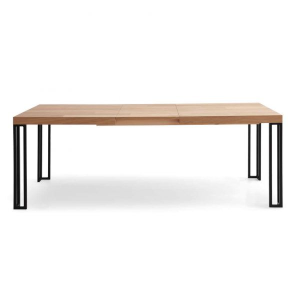 Mesa de Comedor Rectangular KOSMO extensible moderna chapa natural acero