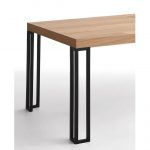 Detalle mesa de Comedor Rectangular extensible KOSMO patas acero