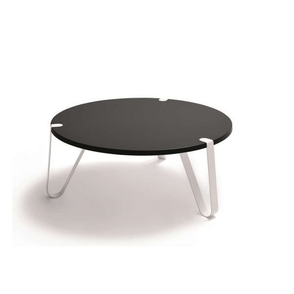 Mesa de Centro Redonda RHO tapa laca patas acero