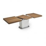 Detalle mesa comedor moderna SAVONA Extensible chapa natural