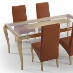 Mesa de Comedor DIVANI GLASS detalle tapaI cristal patas haya chipendal