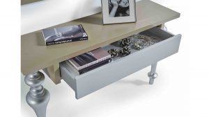detalle apertura consola moderna retto wood cajon laca colgar