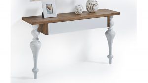 consola moderna retto wood patas torneadas recibidor entrada colgar chapa natural