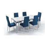 Mesa de Comedor Rectangular fija GIO moderna acero tapa canto tronco