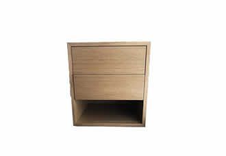 mesita noche kansas dos cajones chapa natural colgar dormitorio moderna