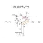 Sofá moderno AMBAR DESLIZANTE
