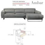 Sofá moderno AMBAR DESLIZANTE