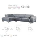 Sofa chaiselongue salon moderno relax o deslizante CINTHIA reclinable Pedro Ortiz