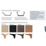 Muestrario acabados patas acero o madera sofa relax CINTHIA moderno