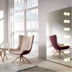 ambiente butaca giratoria tapizada lase moderna salon dormitorio patas madera