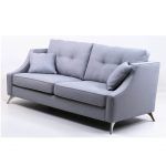 sofa moderno curve tapizado patas metálicas cromo tela salon