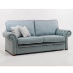 sofa tapizado brazo capitone salon clasico marino patas madera desenfundable