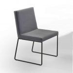 Silla salon comedor Palermo moderna con patas acero y tapizado