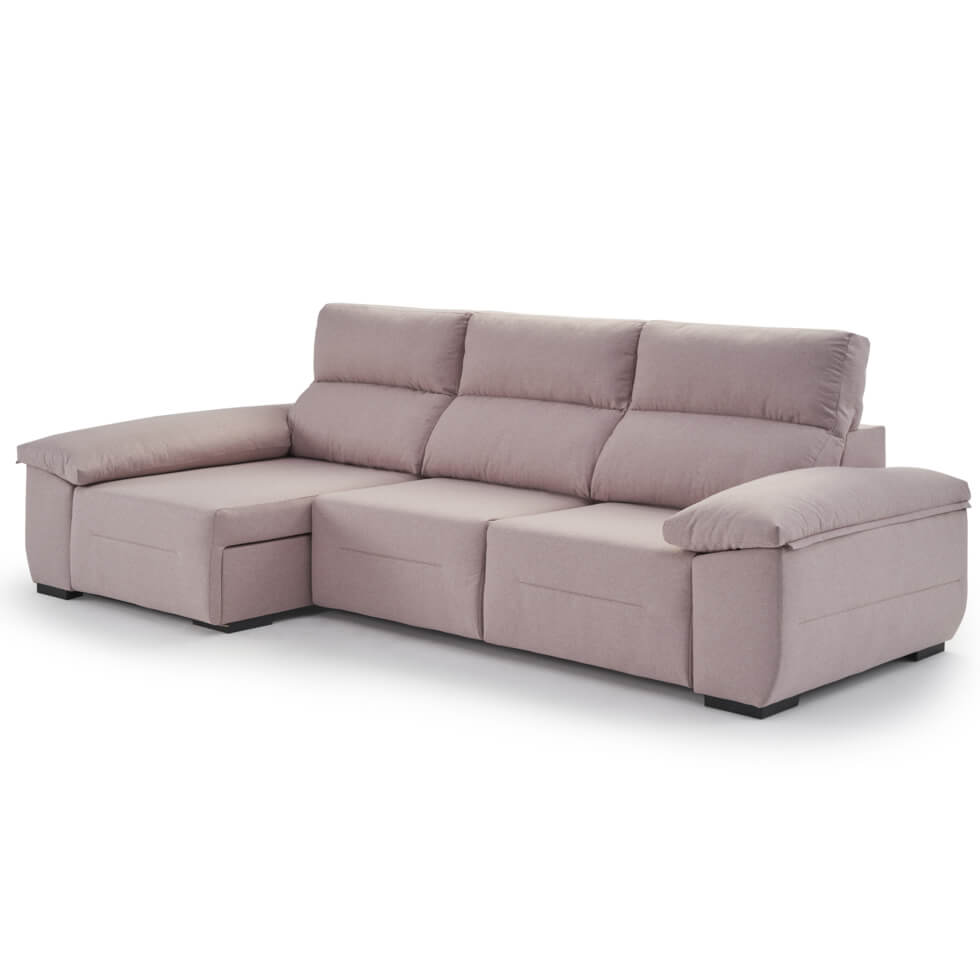 Sofá cama con chaiselongue moderno Esmeralda extraible multiposición sofa chaiselongue cama esmeralda moderno descanso extraible