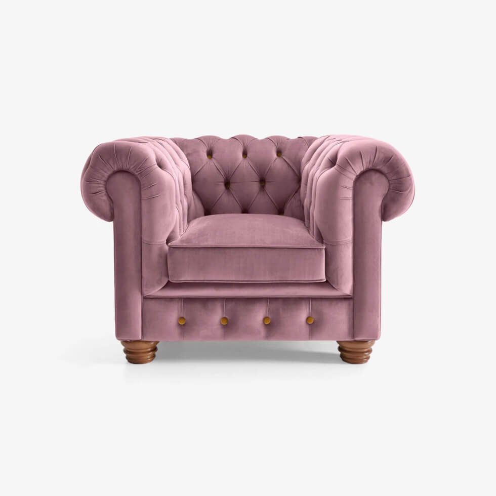 sillon individual clasico cheste patas madera tapizado capitone
