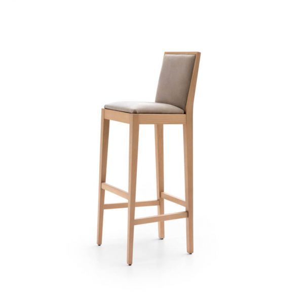 taburete moderno andrina respaldo madera tapizado