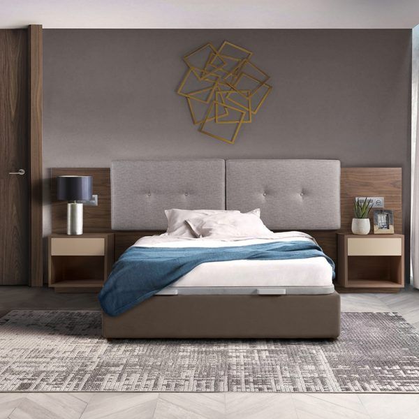 cabezal movil tapizado MILAN dormitorio moderno chapa natural