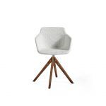 Silla salon comedor giratoria IRIS moderna poliuretano patas fresno