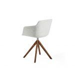 Detalle silla comedor salon giratoria IRIS moderna poliuretano madera